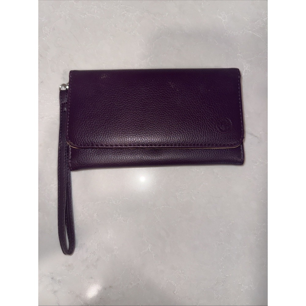 Body Glove Purple Pebbled Faux Leather Wristlet Wallet Phone Case Card Carrier